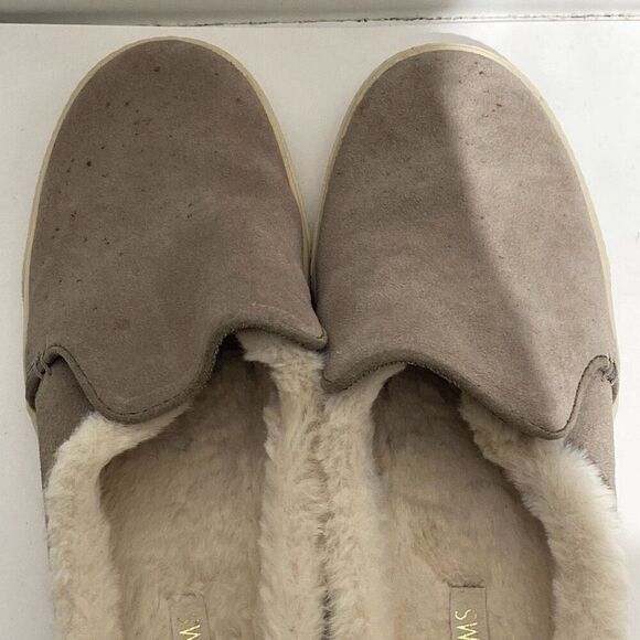 Toms Women's Tan Sunrise Suede Shearling Lined Slip On Mule Sneakers Size 7.5 - Picture 6 of 9